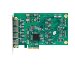 USB3.0图像采集卡
PCIE-USB3.0图像采集卡是带有4端口的PCIe x4扩展卡专门用于工业视觉应用，有4个独立的瑞萨μPD720202 USB 3.0主板控制器，1个Gen 2 PCI Express x4接口，4端口同时工作时提供每通道5Gbps的频宽，每端口提供最大性能。带有4个USB 3.0端口（有更多扩充需求，可扩展8个USB 3.0端口）和提供每通道最大1500mA以确保外部USB性能稳定